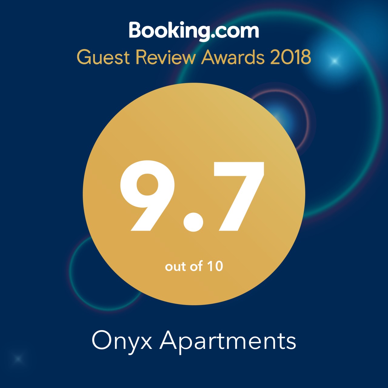 9.7 on Booking.com!